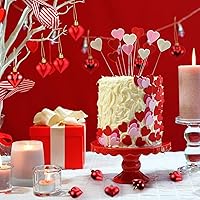 Vista 6 de 24 adornos en forma de corazón para el día de San Valentín, bolas de corazón brillantes y mate, decoraciones colgantes para el día de San Valentín