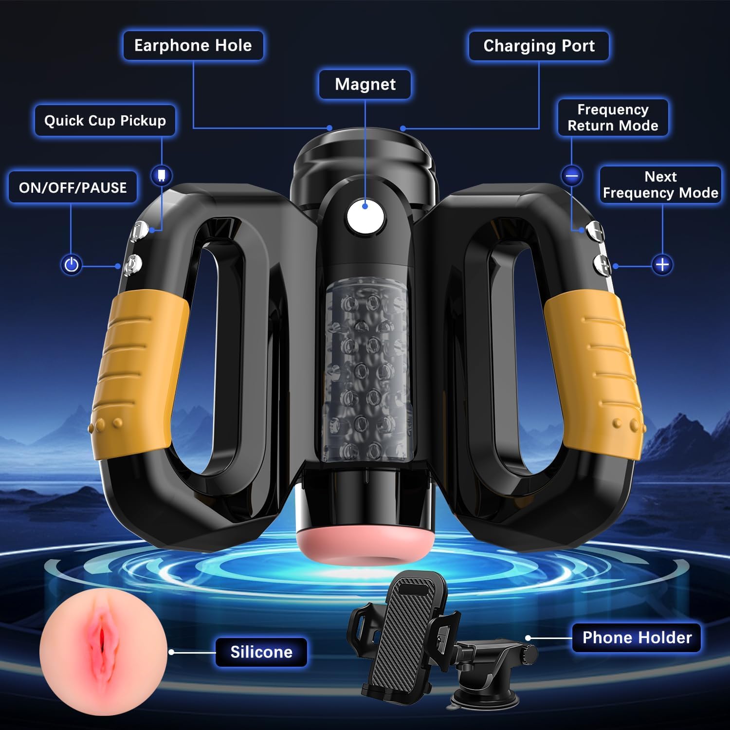 Masturbatore Masturbatore Maschio, Giocattolo Del Sesso, Macchina Del Pompino Da Uomo, 10 Modalità Di Spinta E 10 Modalità Di Rotazione, Con E Supporto Tascabile, Masterburbater Automatico Per