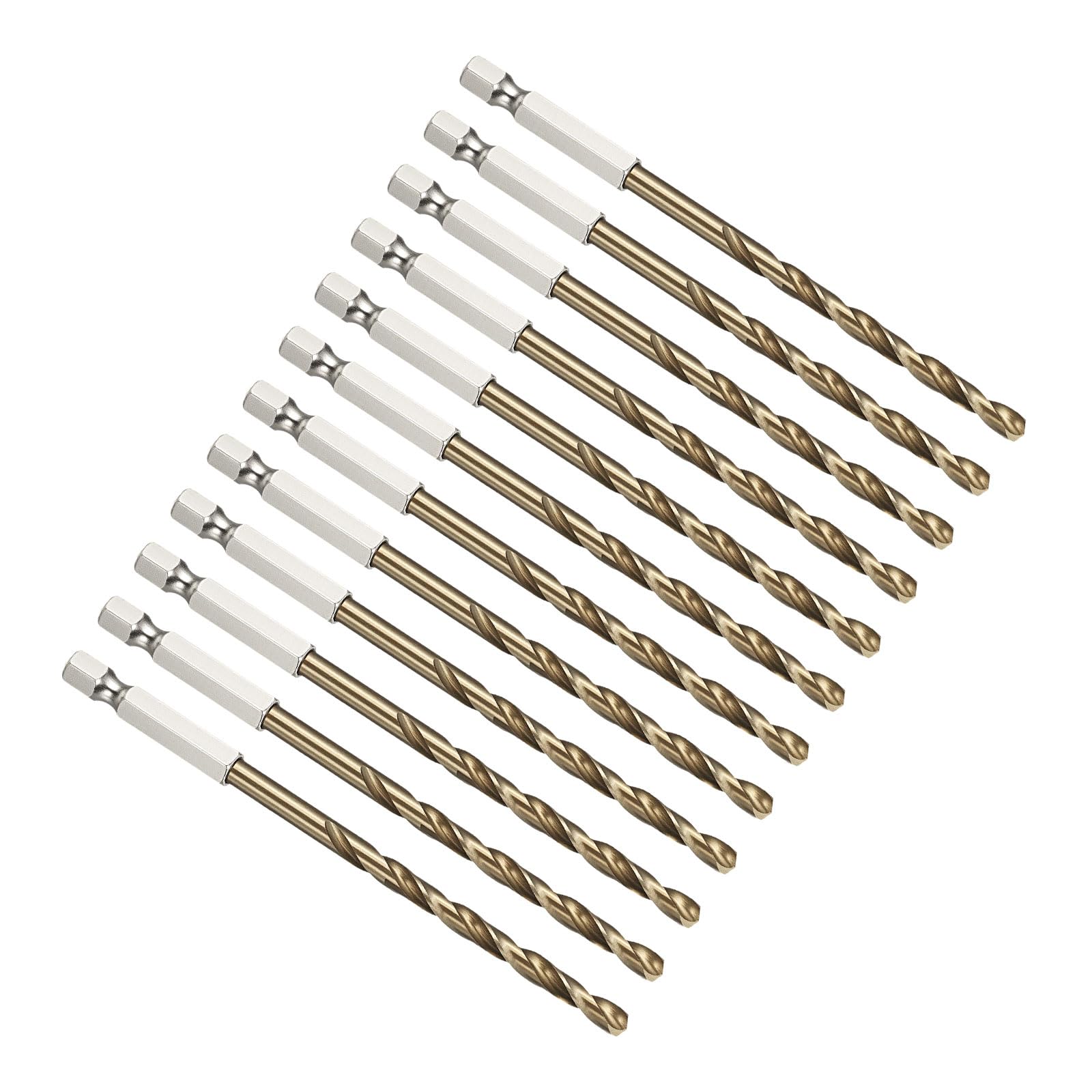 PATIKIL 4.8mm Hex Shank Drill Bit 3/16" M35 Cobalt 5% HSS 12 Pack