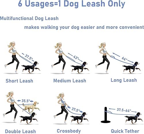 Miniatura 5 de Juego de collar y correa para perro, correas impermeables ajustables a prueba de olores para perros grandes, medianos y pequeños, correa de perro de