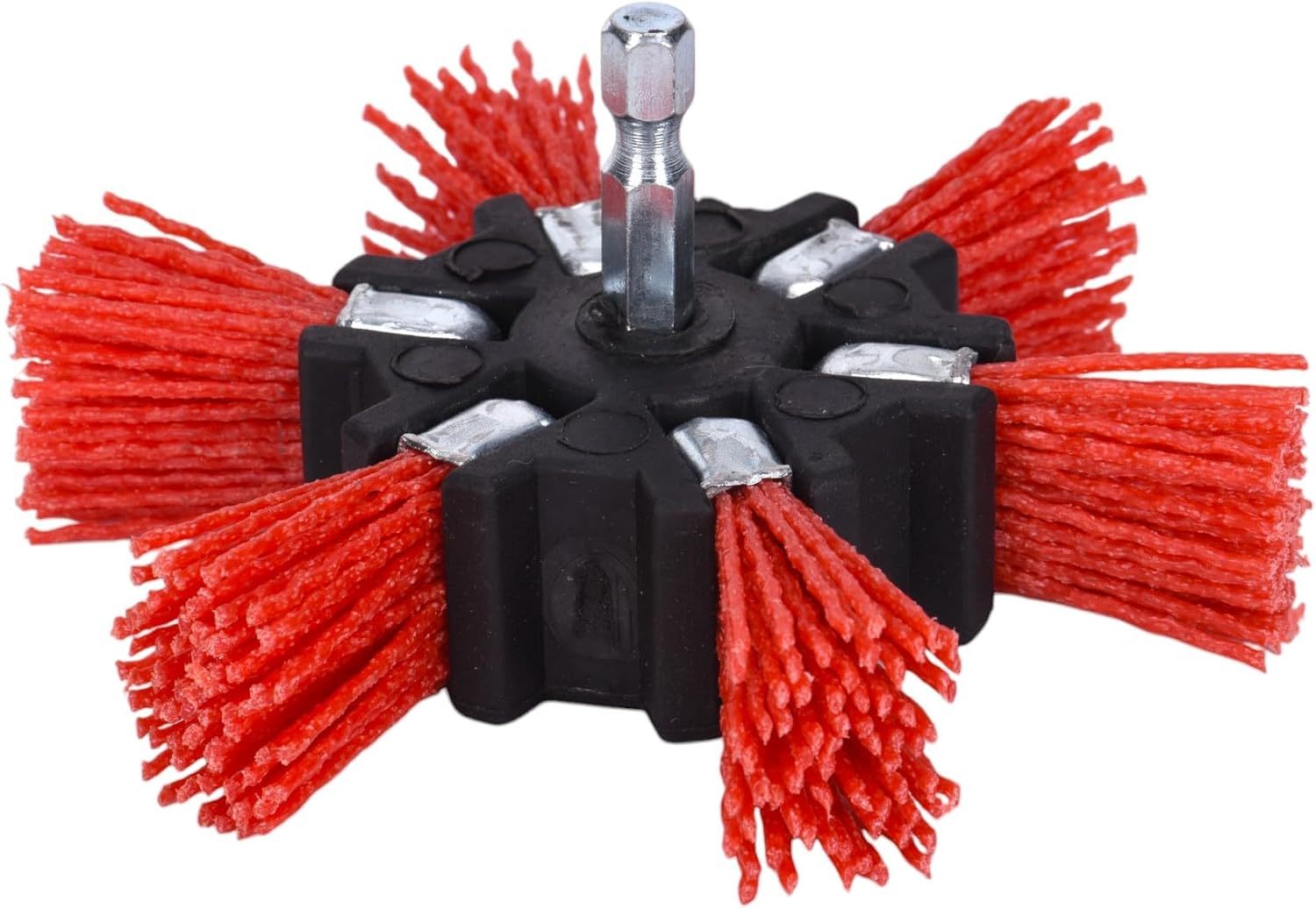 Century Drill and Tool 77341 Coarse Nylon Flap Brush, 4-Inch (80 Grit) | 1/4" shank, 80 grit, cuts metal, wood, plastic & fiberglass, rust-resistant coating