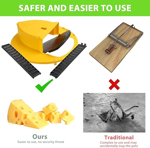 Miniatura 5 de 1 Paquete Trampa para Ratones de Cubo - Tapa de Cubo de 5 Galones Trampa para Ratones y Ratas - Reinicio Automático Trampa para Ratones Abatible y