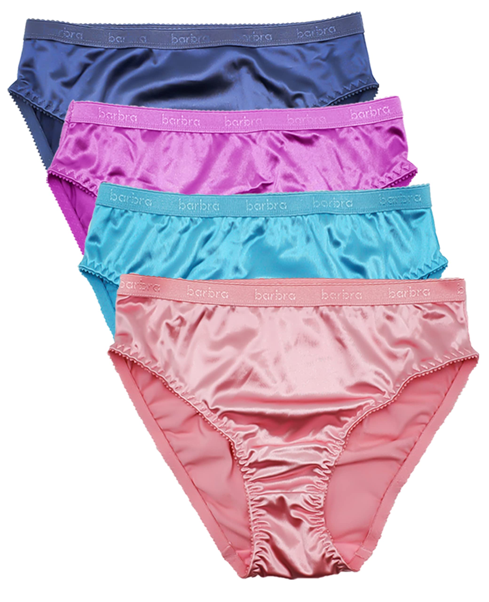 B2BODYWomens Silky Sexy Satin Bikini Panties Small - Plus Size Women Underwear Multi-Pack