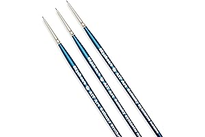 AIT Art Select Round Detail Paint Brushes, Size 30/0, 3-Pack for Precision Detailing and Crafting