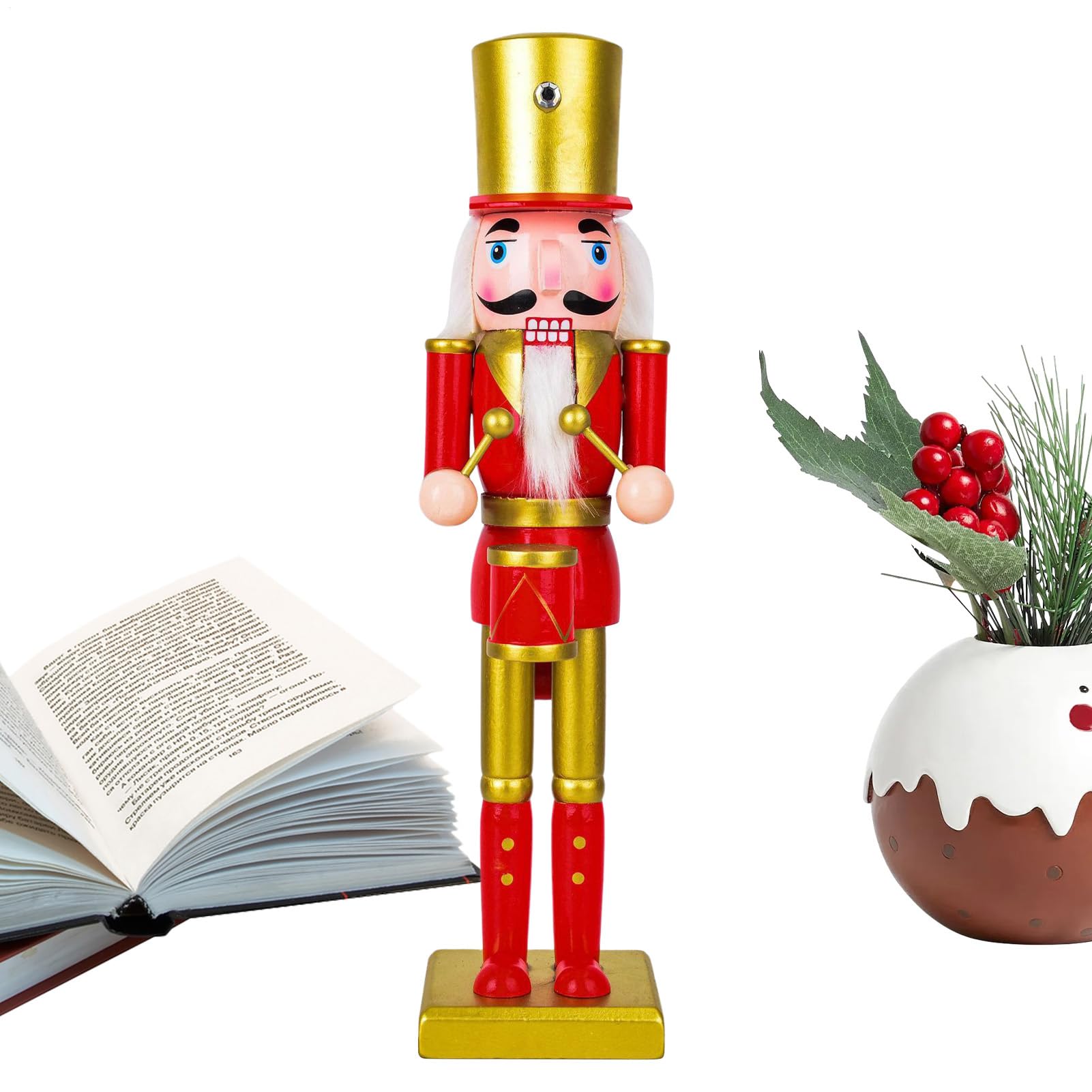 Casse-Noisette en bois figurine de Noël pour décoration cheminée et table festive