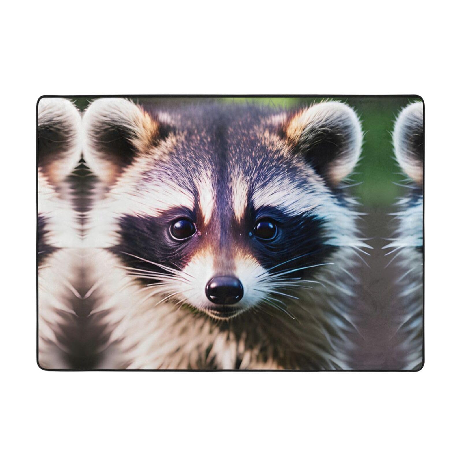 Tapis doux raton laveur antidérapant et lavable pour chambre