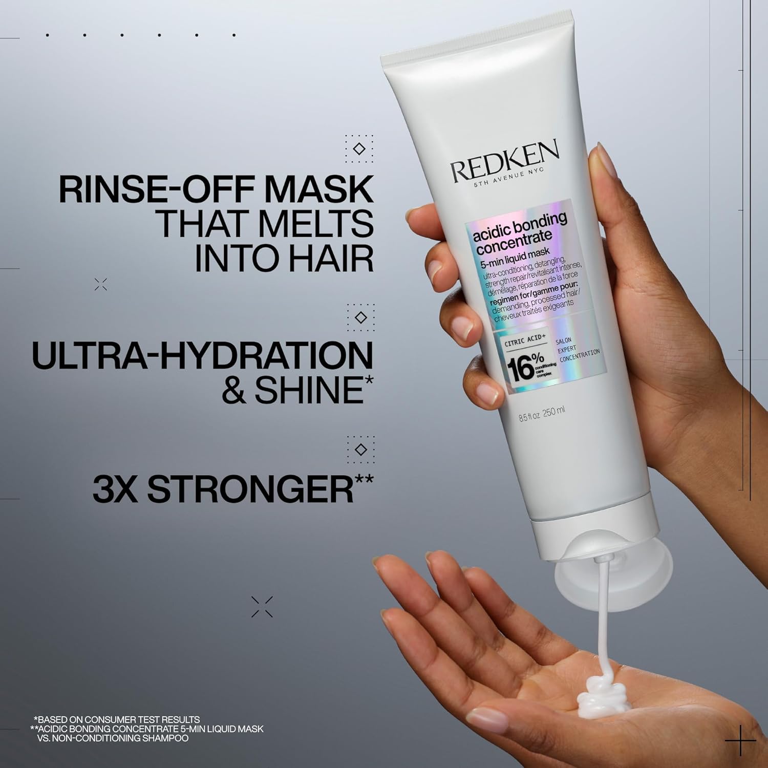 Redken Acidic Bonding Concentrate Hair Mask - Hydrating 5 Minute Liquid Mask, Bond Building & Strengthening, For Dry, Damaged Hair - Image 2