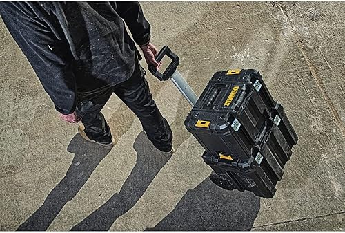 Miniatura 2 de DEWALT Tool Box with Wheels Modular, Large Rolling Tool Box With Telescopic Handle, Portable Carrier Deep Stackable TSTAK Storage (DWST17820)