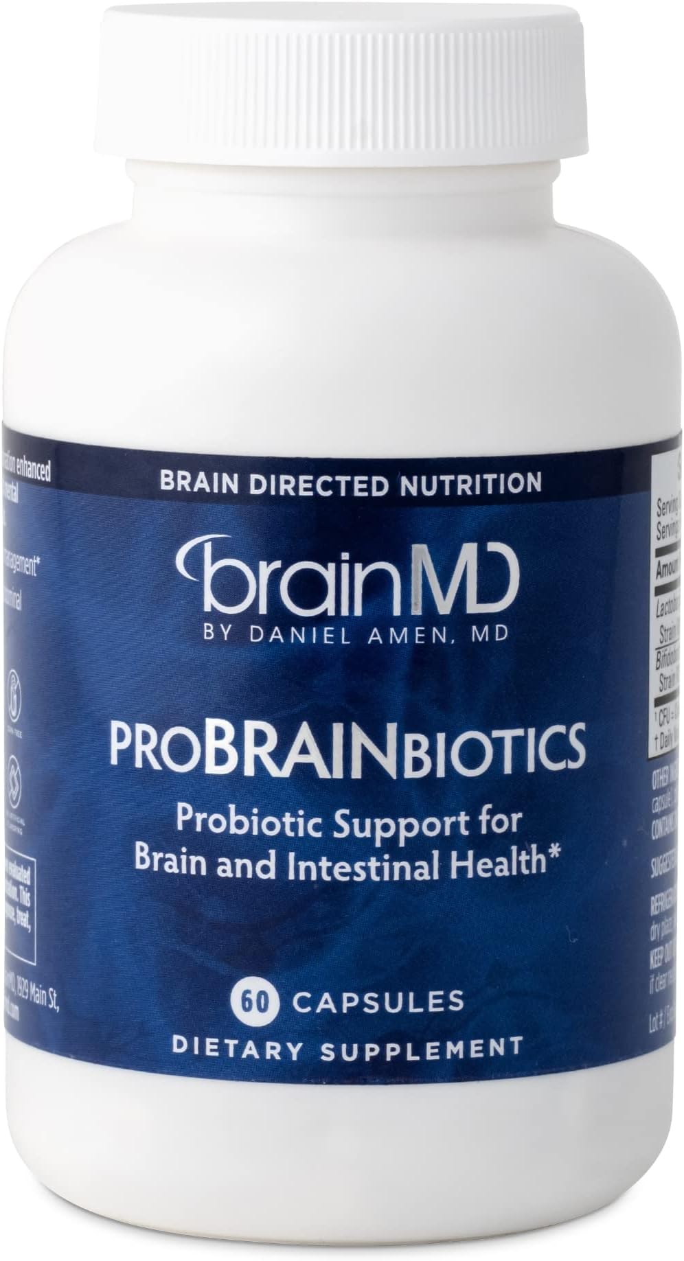 Dr Amen ProBRAINbiotics - 3 Billion CFU, 60 Capsules - Promotes Gut Health - Gluten Free - 60 Servings