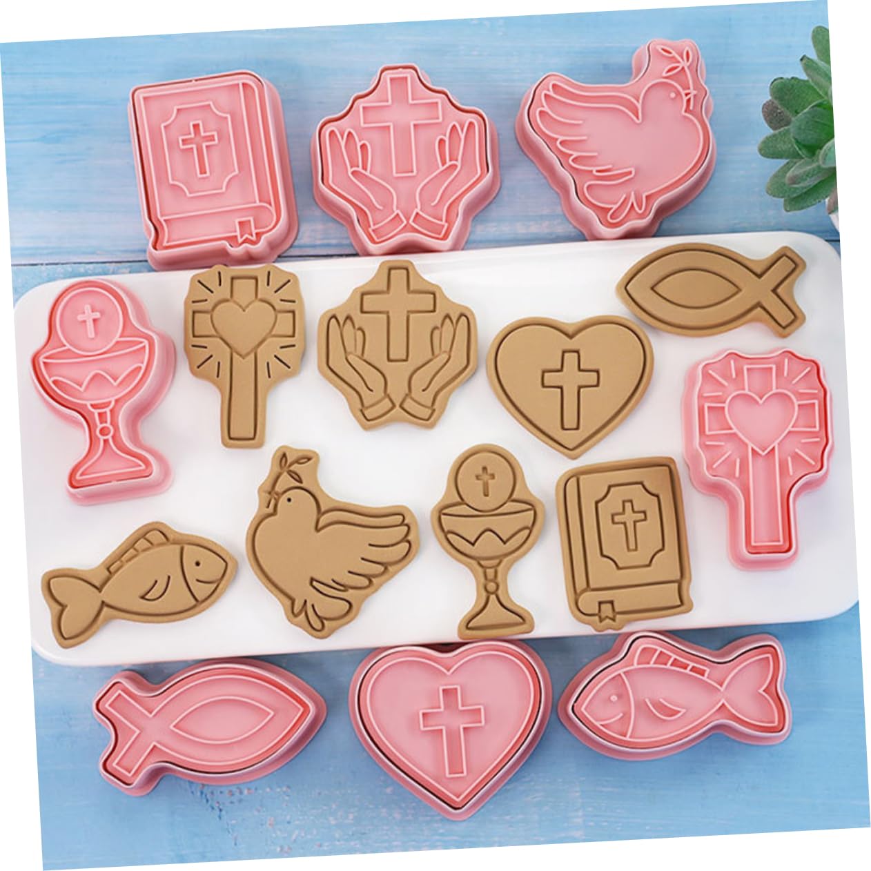 Amosfun 5 Ensembles Moule Accessoires De Pâtisserie Pour Biscuits Emporte-pièces Pour Fondants Scone Outil De Cuisson De Pâques Fournitures De Pâtisserie Nourriture Pp Rose 8 Pièces * 5