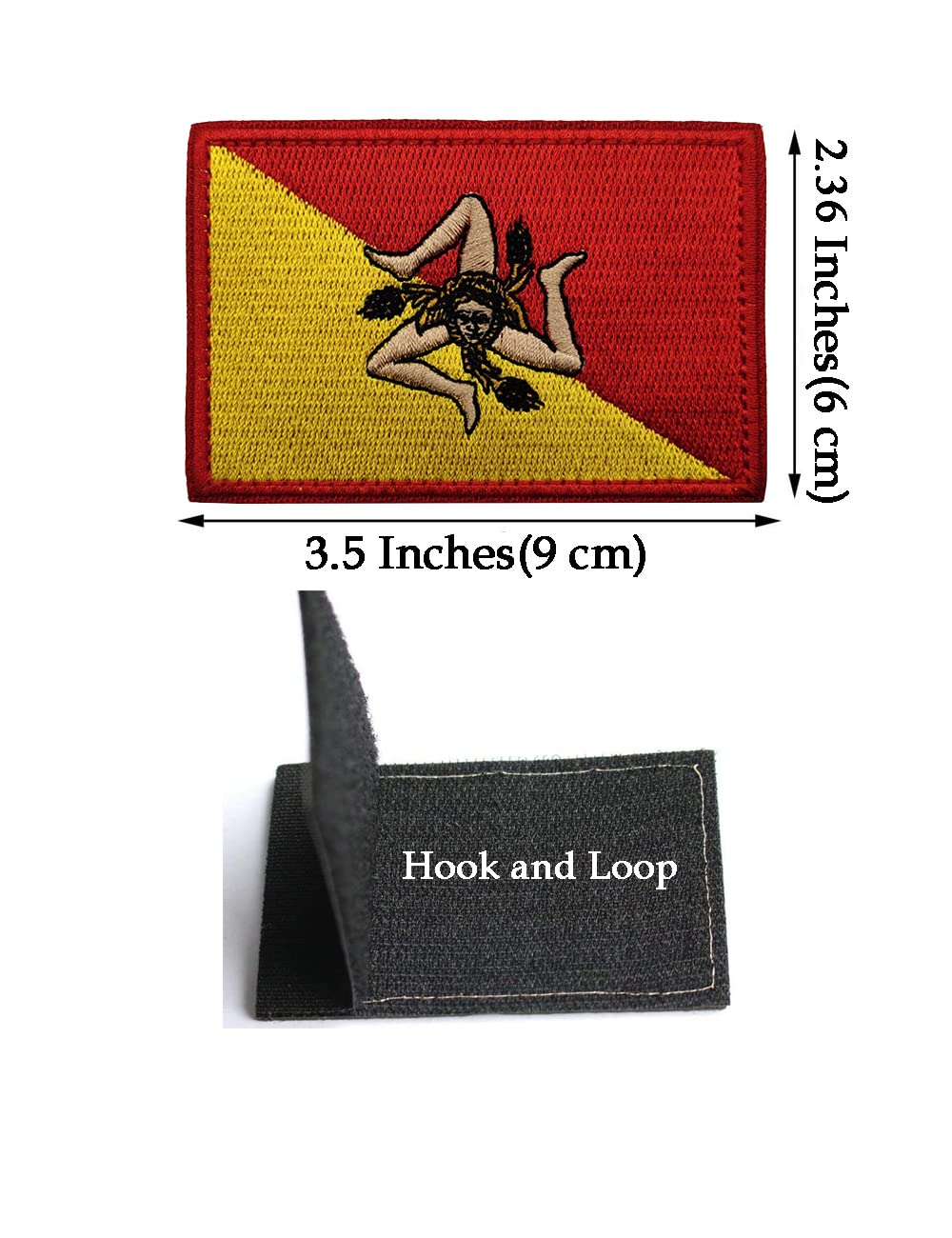 Lot de 2 écussons brodés avec drapeau du monde AliPlus - Avec fermeture à crochet et nœud - 8,9 x 6 cm