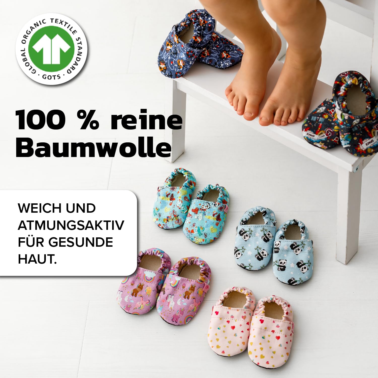 Barfussschuhe Kinder – Hausschuhe Kinder aus Baumwolle