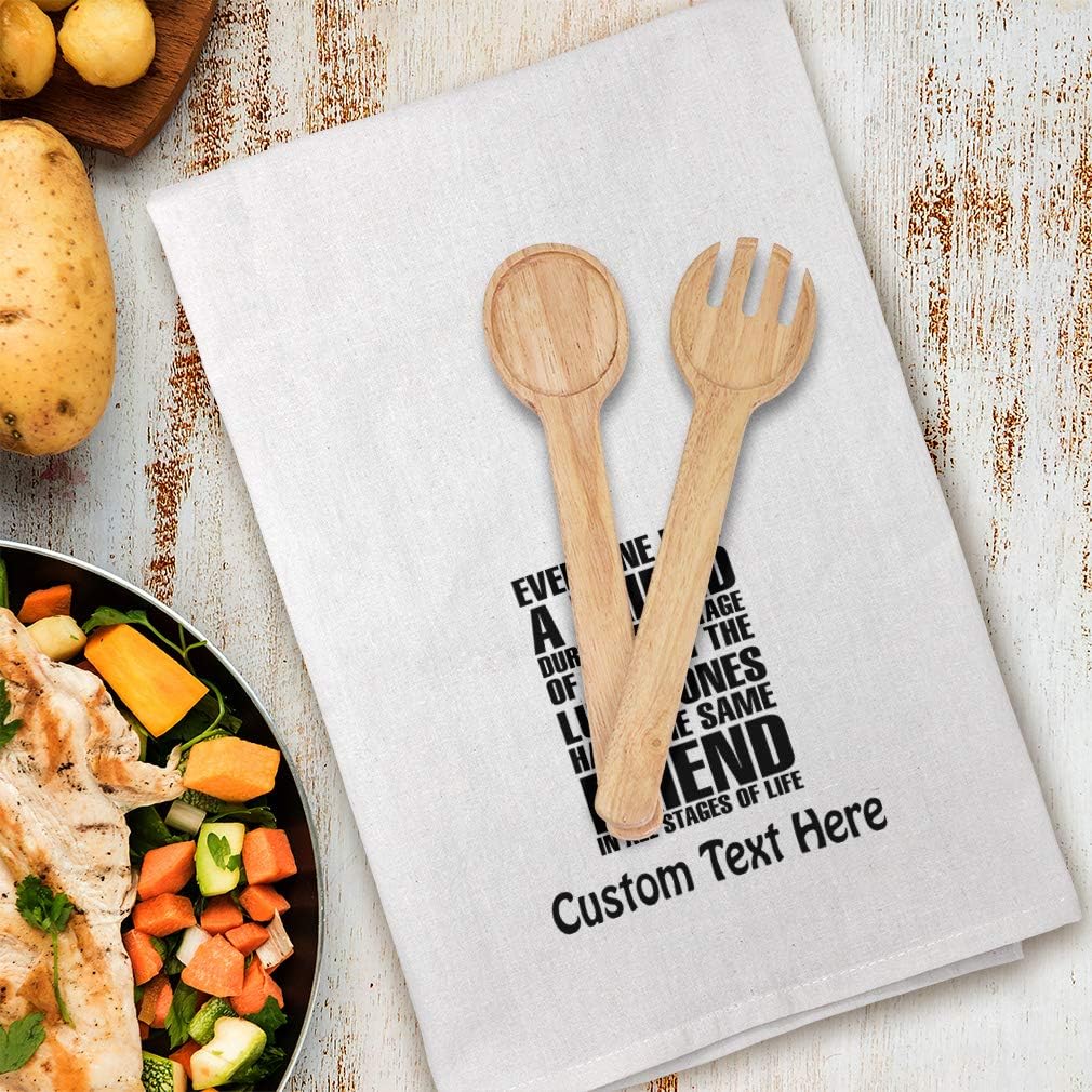 Custom Decor Flour Kitchen Towels Ones Have The Same Friend in All of Life Inspiration & Motivation Friendship Cleaning Supplies Dish Towels Personalized Text Here