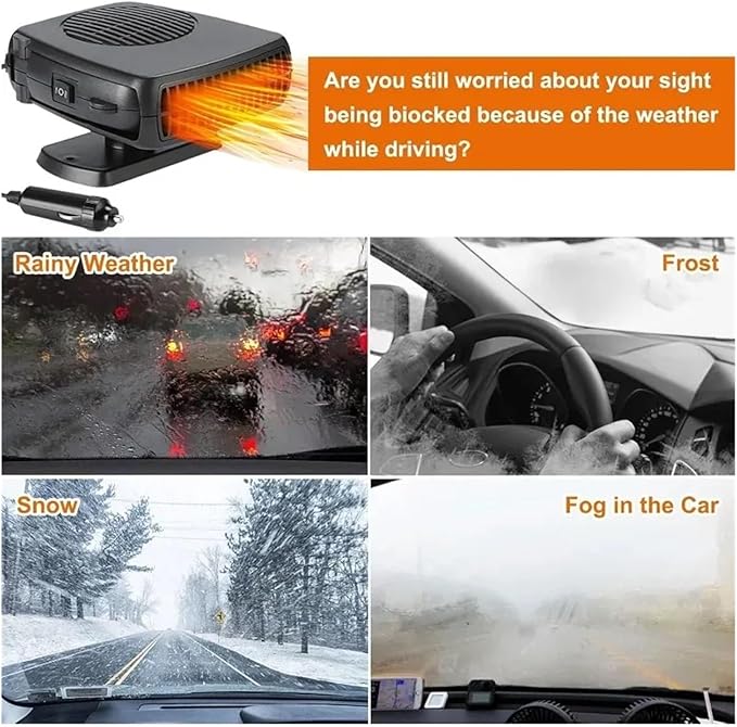 Calefactor Eléctrico Portátil para Auto 12V/24V 150W/200W Convector con Ventilador miniatura 5