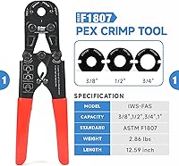 Vista 2 de iCrimp Juego de Herramientas de Crimpado PEX para Anillo de Crimpado de Cobre y Abrazadera de Cincha PEX, Crimpado y Remoción de Accesorios