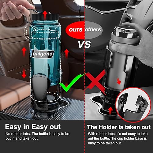 Miniatura 8 de Paquete de 2 expansores de portavasos de automóvil, adaptador extensor de portavasos con brazo expandible y base ajustable, compatible con Yeti