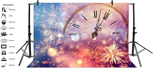 Miniatura 2 de Baocicco Fuegos artificiales brillantes para celebración de Año Nuevo, 10 x 8 pies, fondo de fotografía de Navidad, fiesta de invierno, festividad,