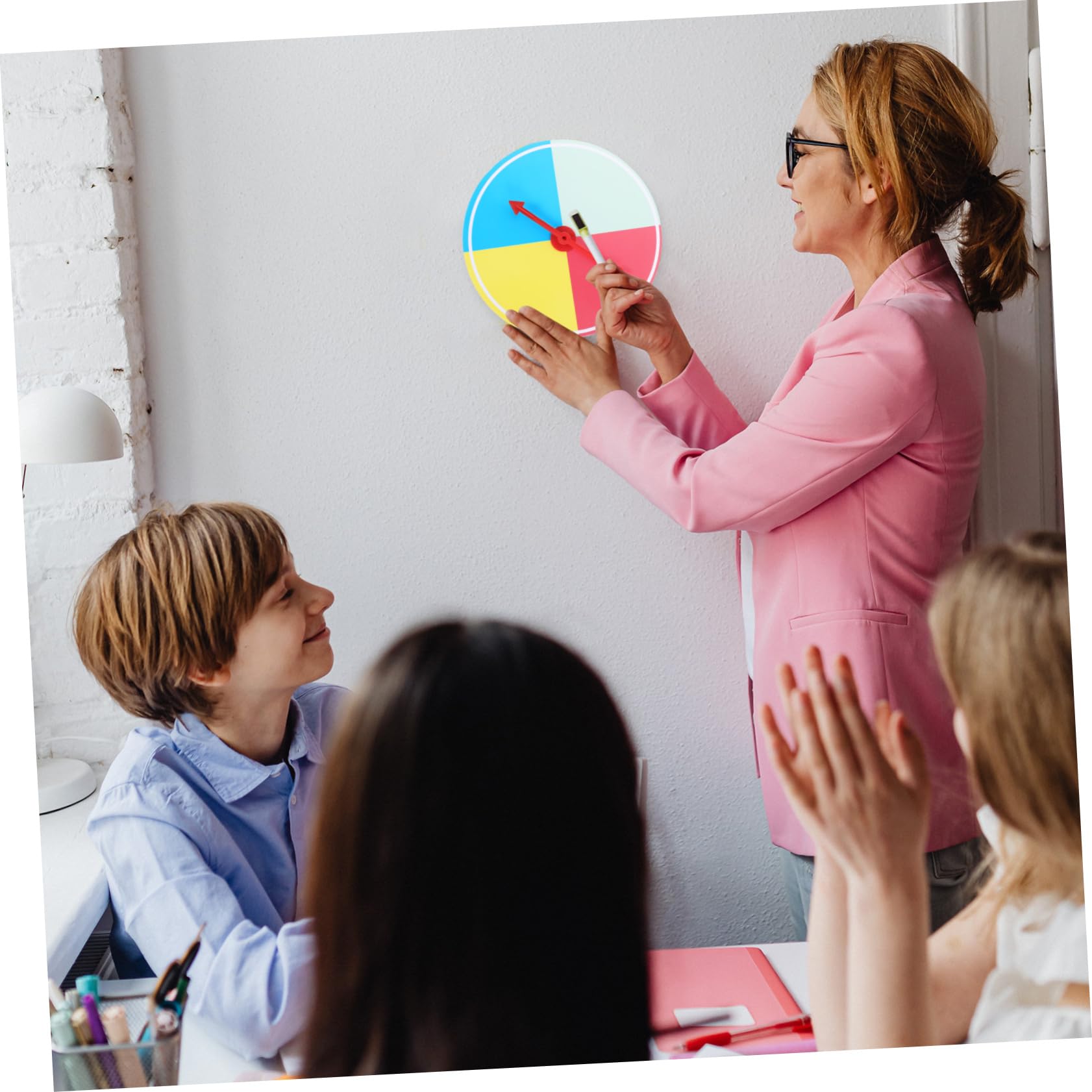 NAMOARLY Party Prize Wheel Game Rotatable DIY Lightweight Raffle Turntable for Fun Games Interactive Props for Events and Adults Design