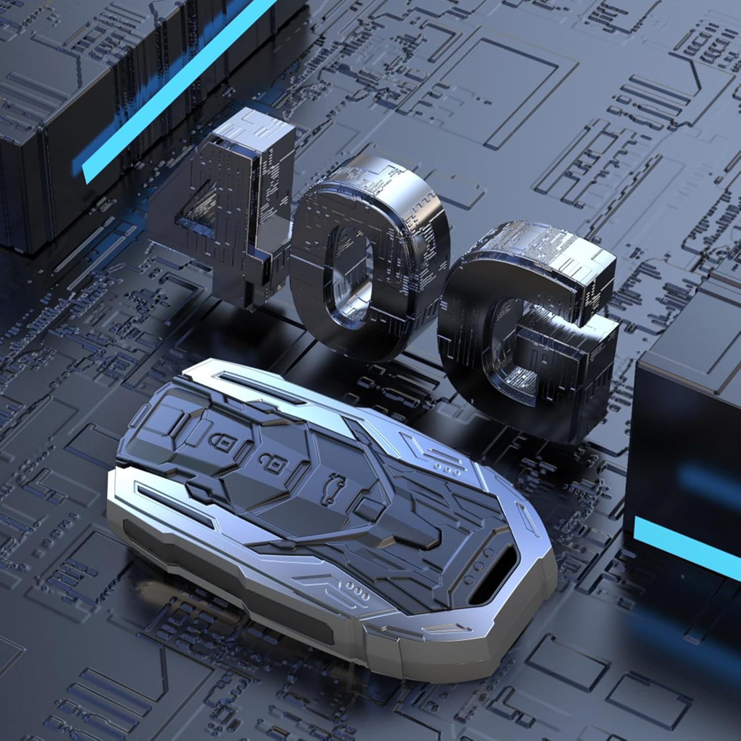 Zinc Alloy Metal Key Fob Case Cover Holder Shell Compatible with Toyota 2019-2024 Venza, RAV4 Prime, Land Cruiser, Fortuner, Grand Highlander, Corolla Cross, Hilux(Silver Square Buckle)