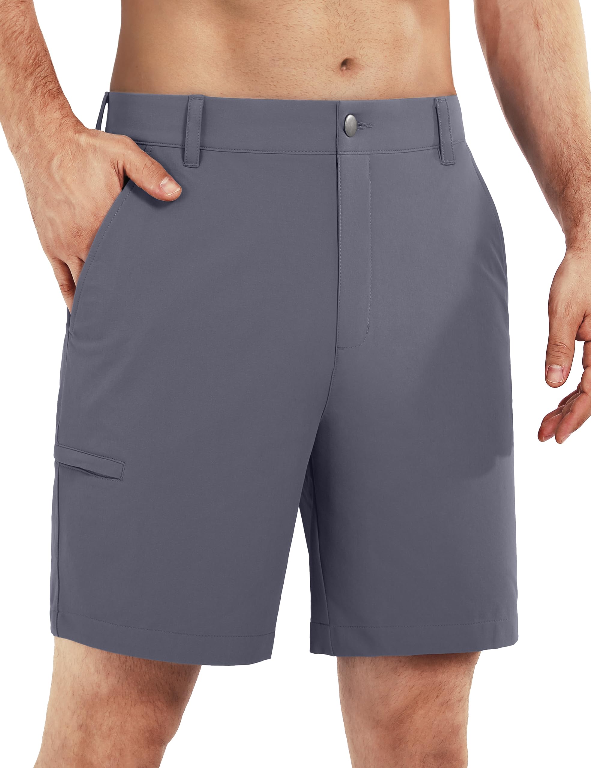 Shallowlulu Men's Golf Shorts 7"/ 10" Stretch Quick Dry Water Resistant Dress Casual Shorts with 6 Pockets Work Hiking Shorts