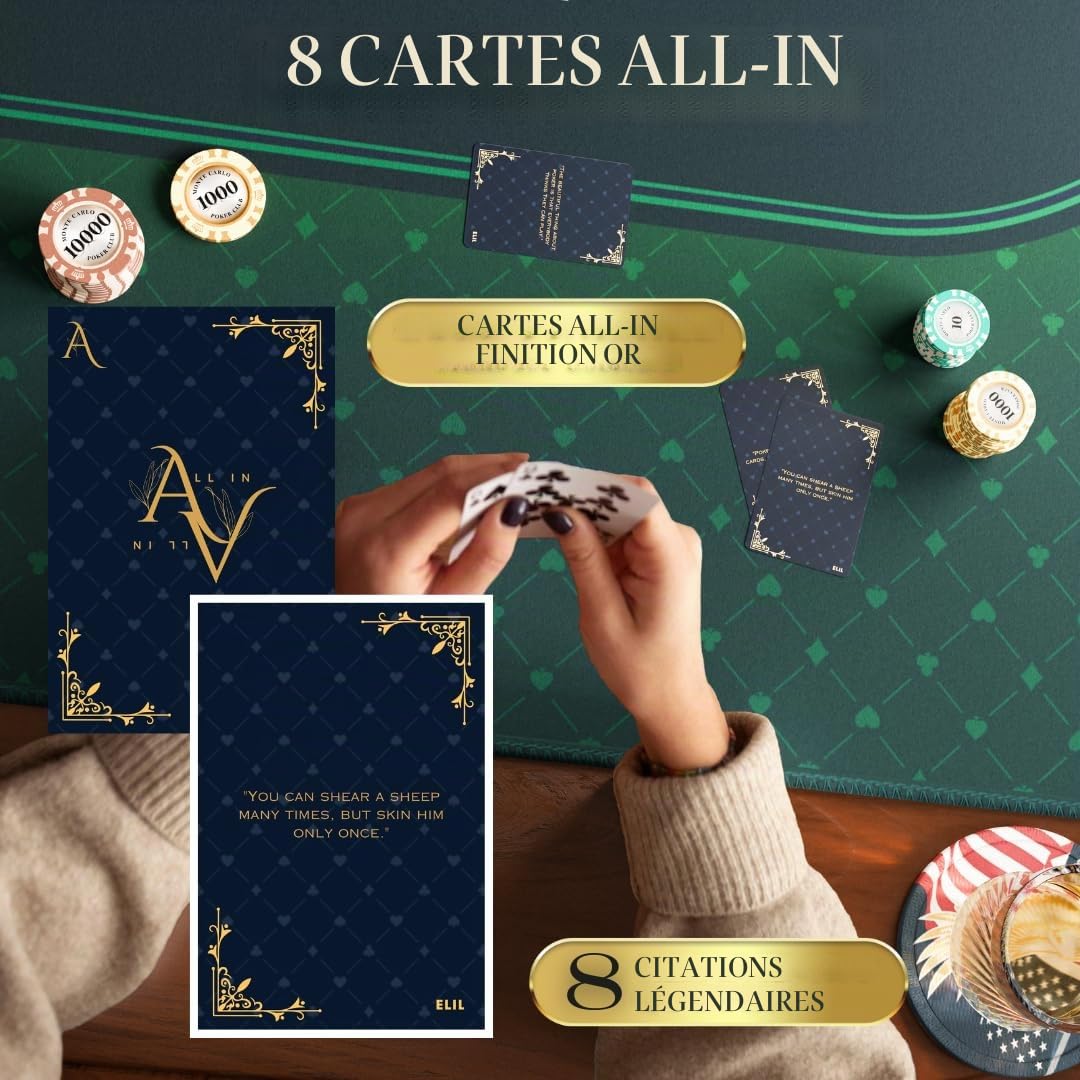 Elil - Tapis de Poker | Plateau de Table de Poker Pliable pour Une Installation Facile | Plateau de Table de Poker Portable | Idéal pour Les Jeux à Domicile | pour 8 à 10 Joueurs (Vert Classique)