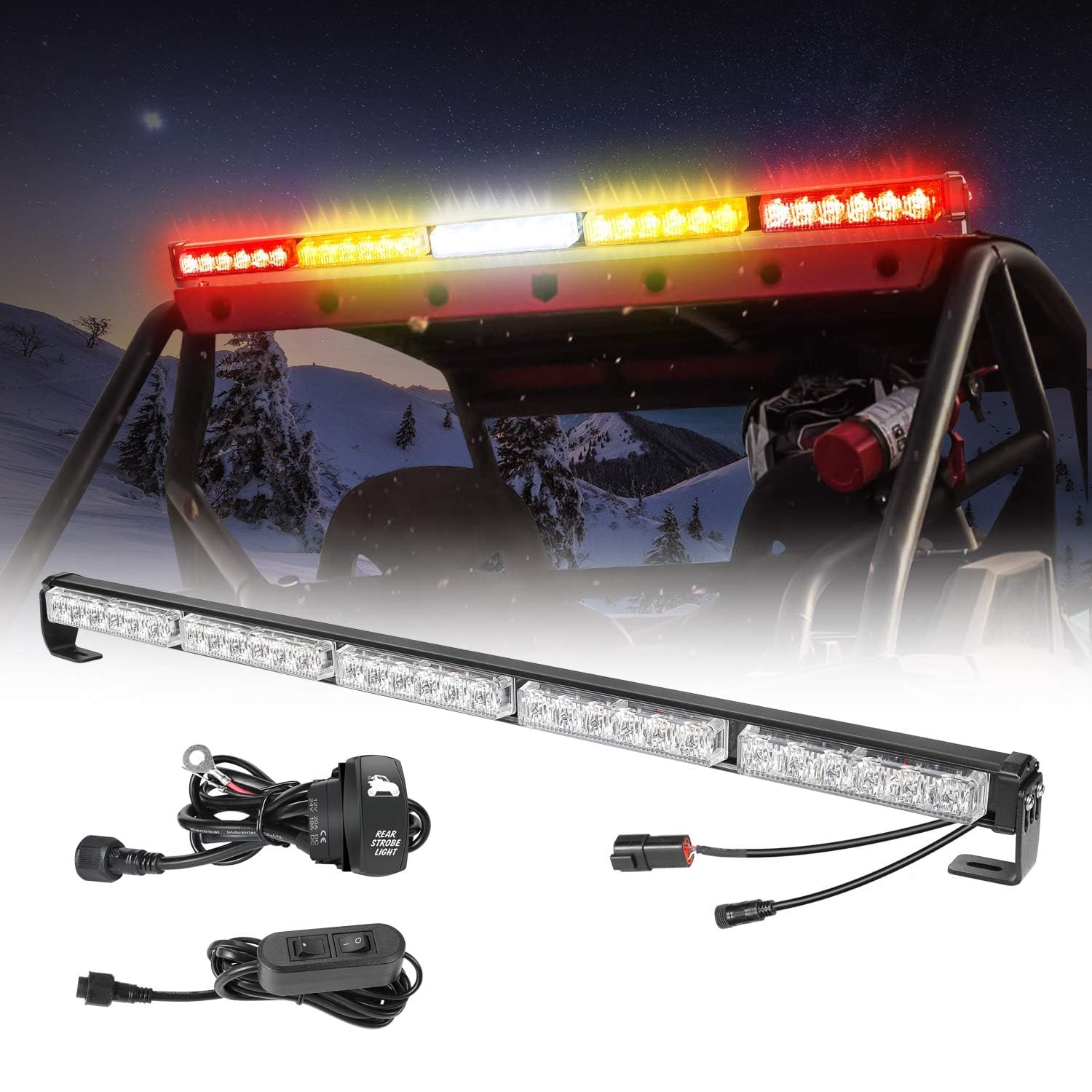Chase Light 30 Inch LED Chase Light Bar Rear Strobe Light w/Turn Signal Reverse Brake Running Lights Flash Lights Chasing Bar for Can-am Polaris RZR Ranger UTV SXS Off Road