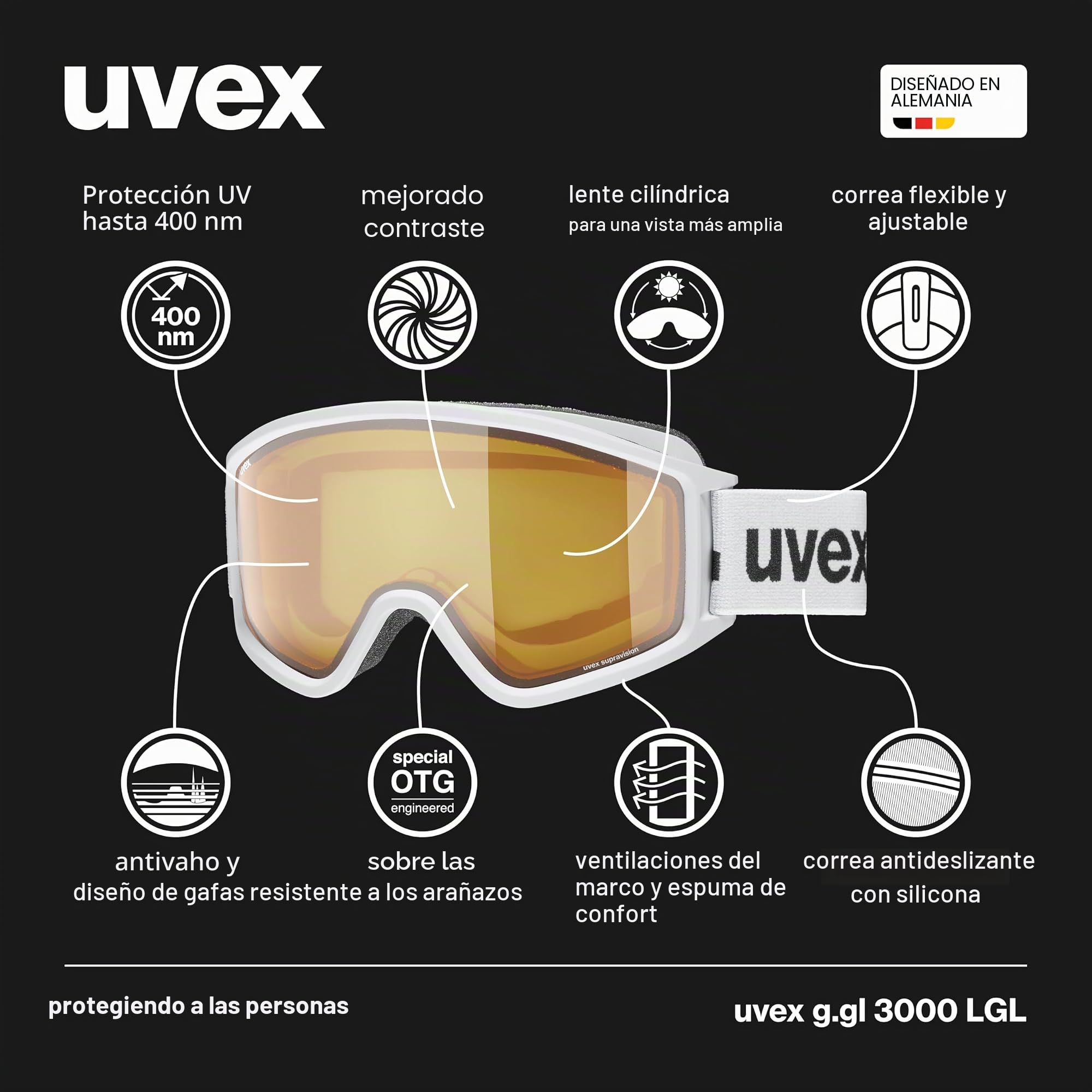 Uvex Uvex G.gl 3000 Lgl Gafas de esquí Unisex adulto (Pack de 1)