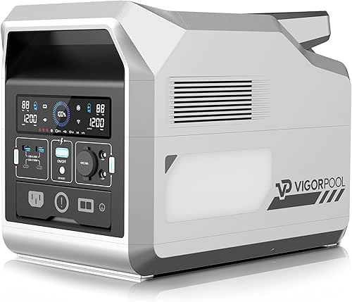 VIGORPOOL Portable Power Station Captain 1200 1280Wh 120V/1200W(Surge 2400W) Solar