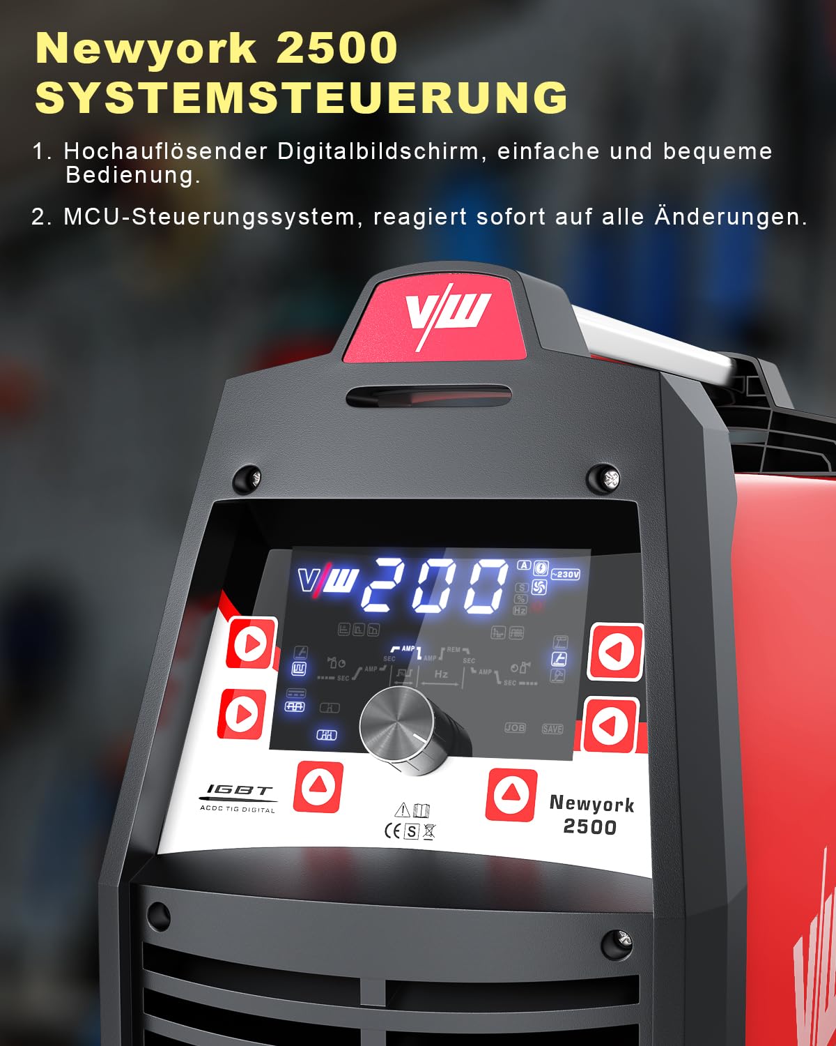 Saldatrice TIG 5 in 1 per Alluminio e Plasma, TIG AC/DC, MMA, Pulse - Funzioni VRD, Anti-incollaggio e 9 Memorie - HF, VRD, Anti-incollaggio - VECTOR WELDING