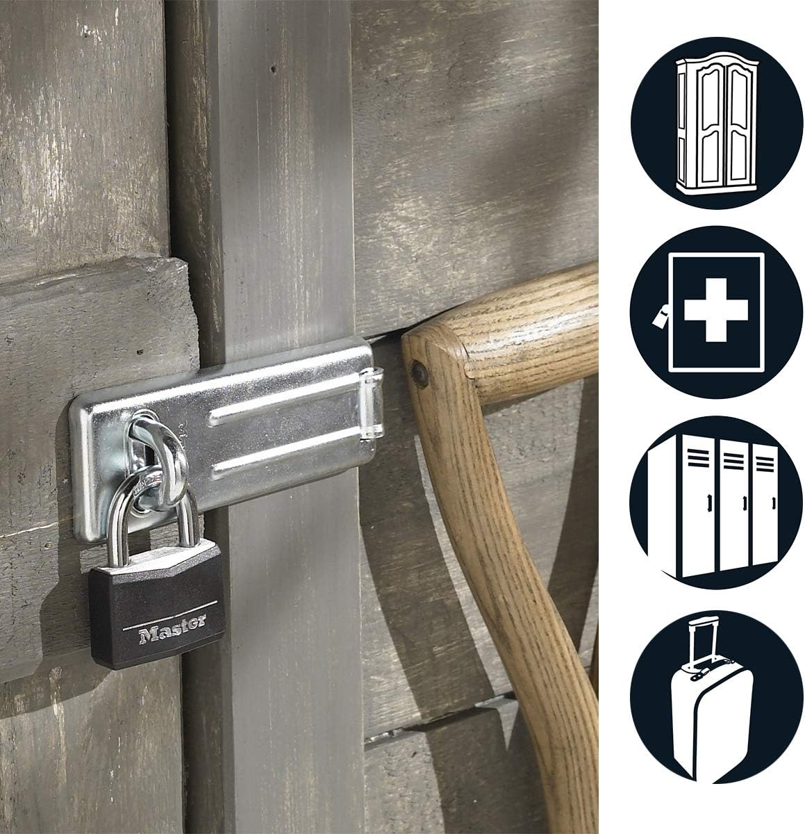 Master Lock 9140EURDBLK Padlock 40 mm with 21 mm Tempered-Steel Shackle 6 mm Diameter