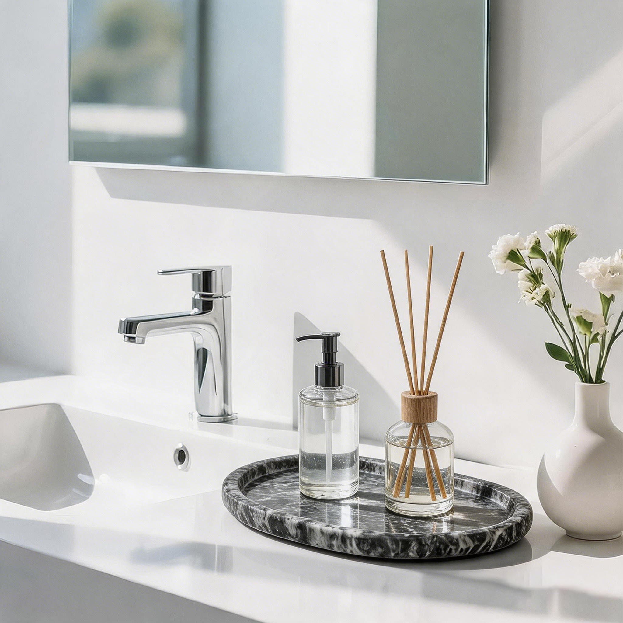 Taca z naturalnego marmuru, taca na biżuterię w specjalnym kształcie