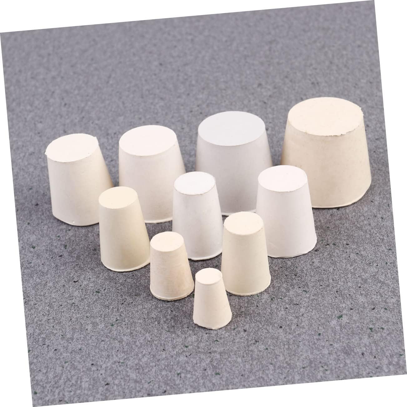 Zerodeko 20pcs Solid White Rubber Stoppers Tube Plugs for Lab Industrial Household Use Multi-Purpose Sealing Random Colors