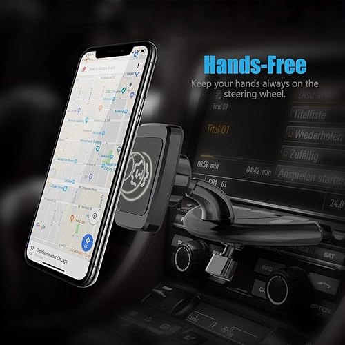 Miniatura 2 de WizGear Soporte universal magnético de cabeza rectangular para tablero de auto, para teléfonos celulares y mini tabletas con tecnología de adhesión