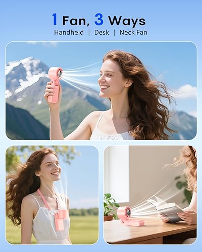 Miniatura 6 de Ventilador de mano turbo portátil 4 en 1 15000 RPM, batería de 5200 mAh, tiempo de funcionamiento de 12 horas, ventilador personal plegable 3 en 1