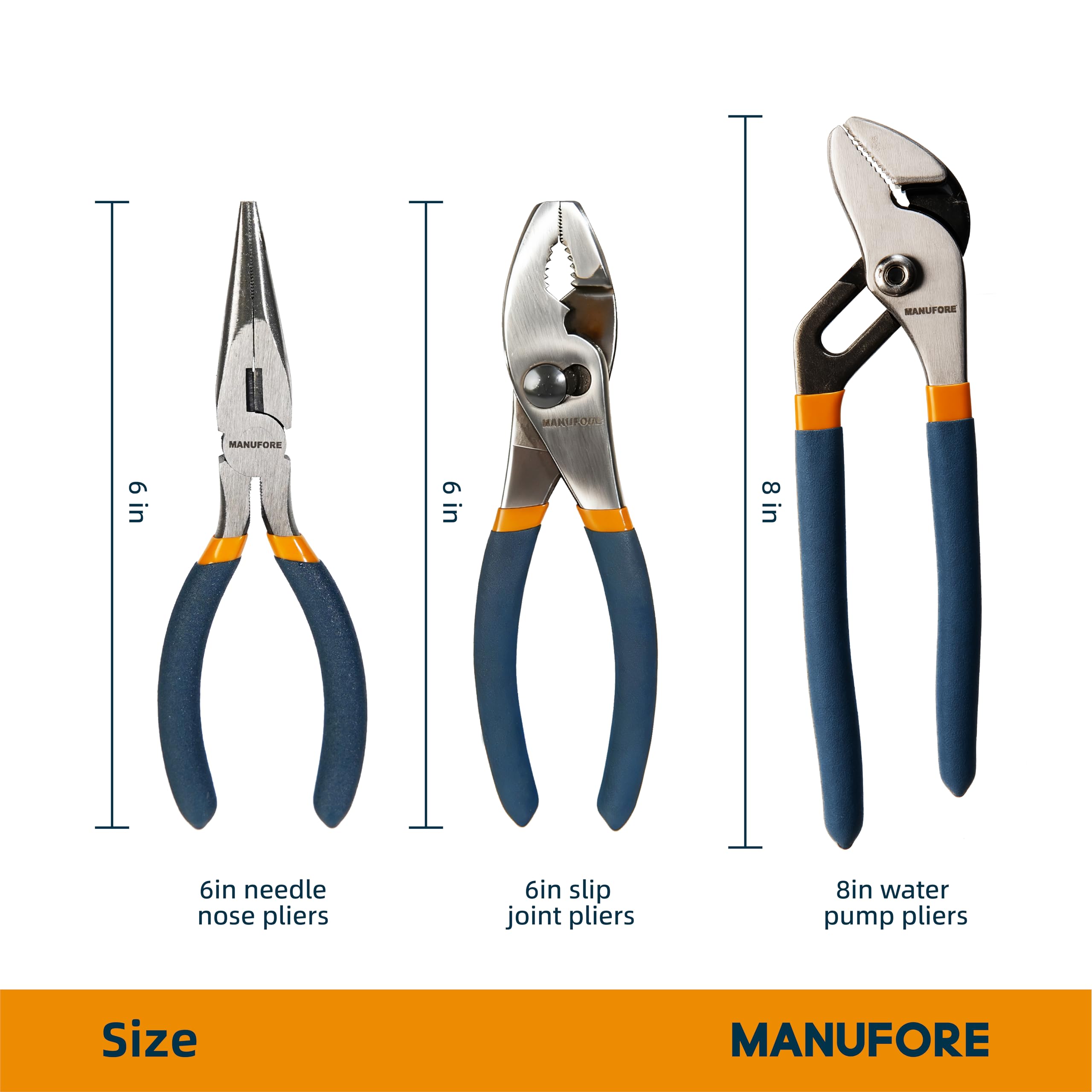 Image secondaire de Jeu de Pinces MANUFORE 3 Pièces - Longue, Universelle et Multiprise