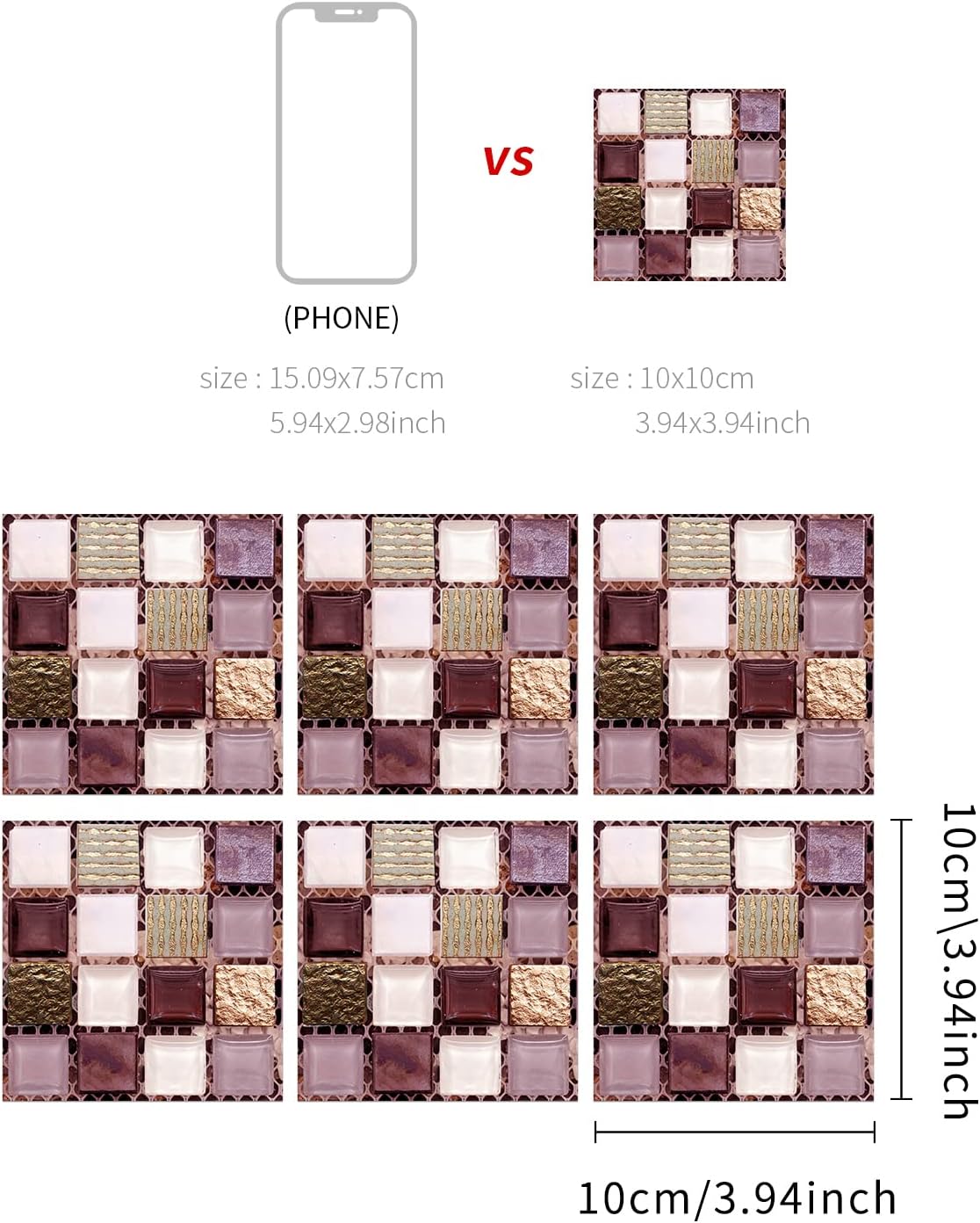 6000 Piezas De Azulejos De Mosaico De Espejos Autoadhesivos, | Meses