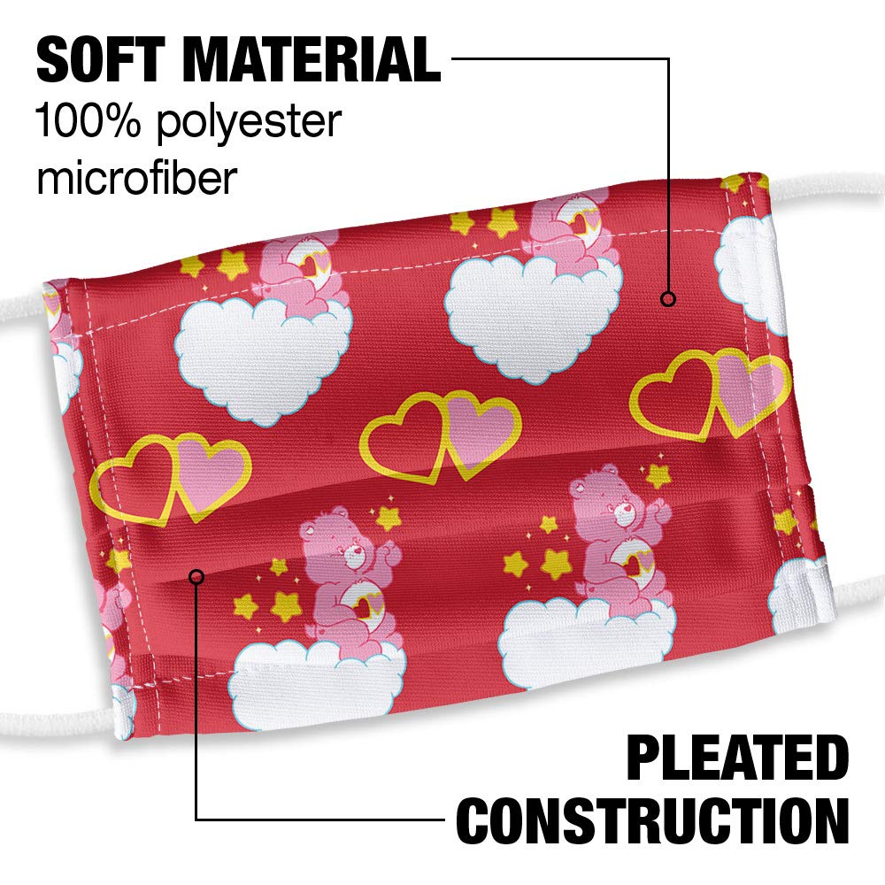 Popfunk Care Bears Kids Love-A-Lot Bear 1-Ply Reusable Face Mask Covering