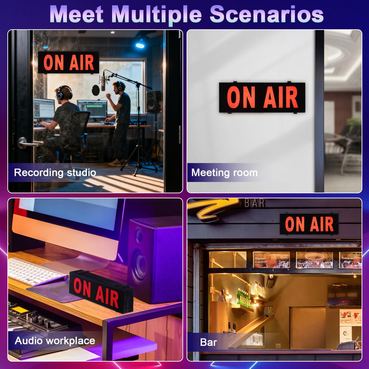 OSALADI Panneau Lumineux À Led on Air Signal D'Avertissement Pour Bureau Et Studio Lumière Douce Sans Éblouissement Compact Et Léger Idéal Pour Décoration Intérieure Et Diffusion En Direct