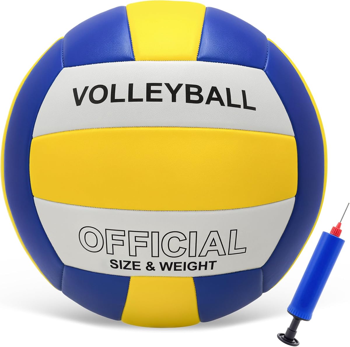 Voleibol Oficial Tamaño 5 Voleibol para Interior Exterior, Voleibol de Tacto Suave para Adultos Juego de Playa Juego de Piscina Juego de Entrenamiento de Gimnasio, Diseño Duradero, con Bomba de Bola