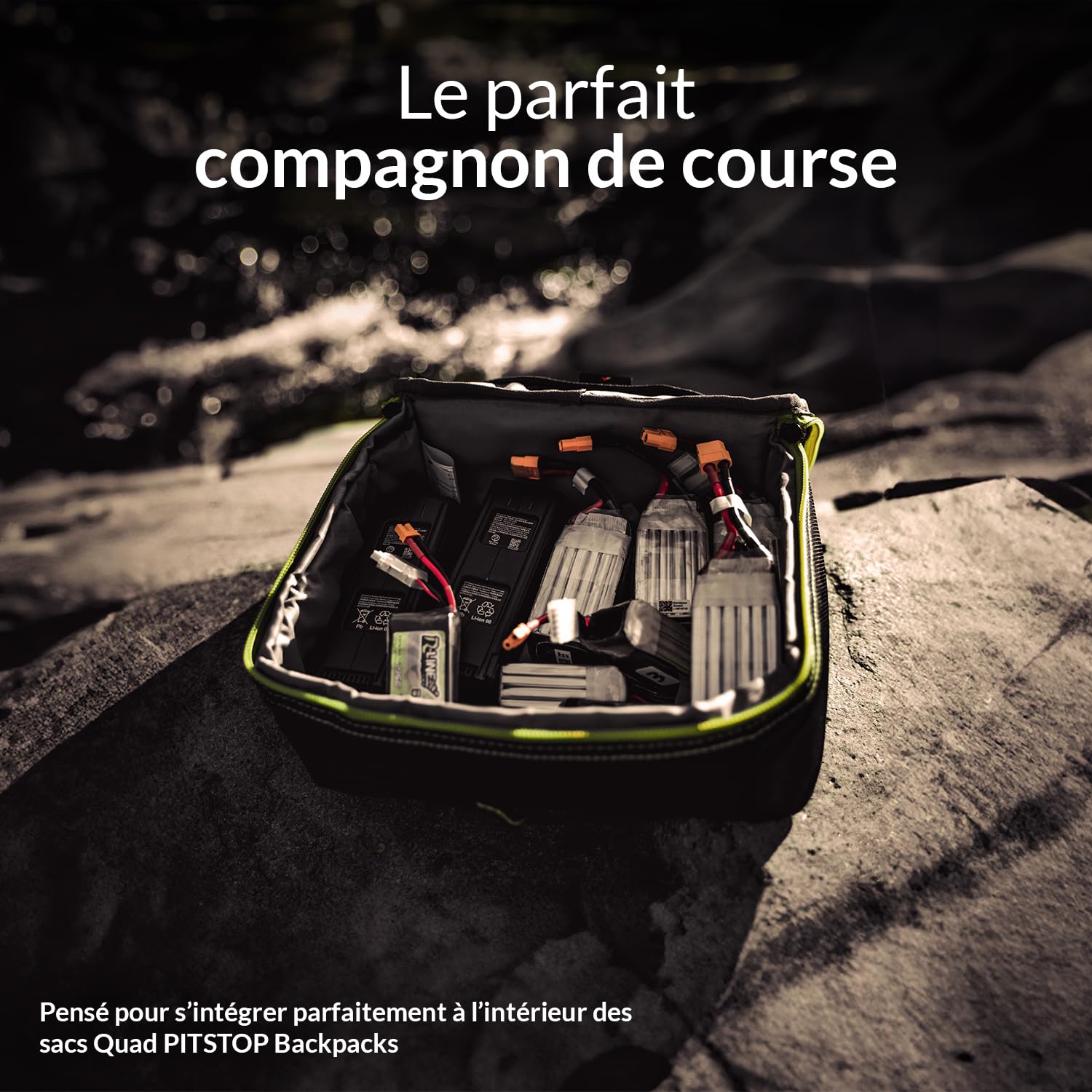 Torvol – LIPO SAFE BAG Stealth Edition, Pochette anti feu et etanche pour batteries LiPo – Stocke jusqu’à 15 batteries Lithium-Polymère – Compatible avec les sacs Quad PITSTOP – 26 x 20 x 11 cm – Noir