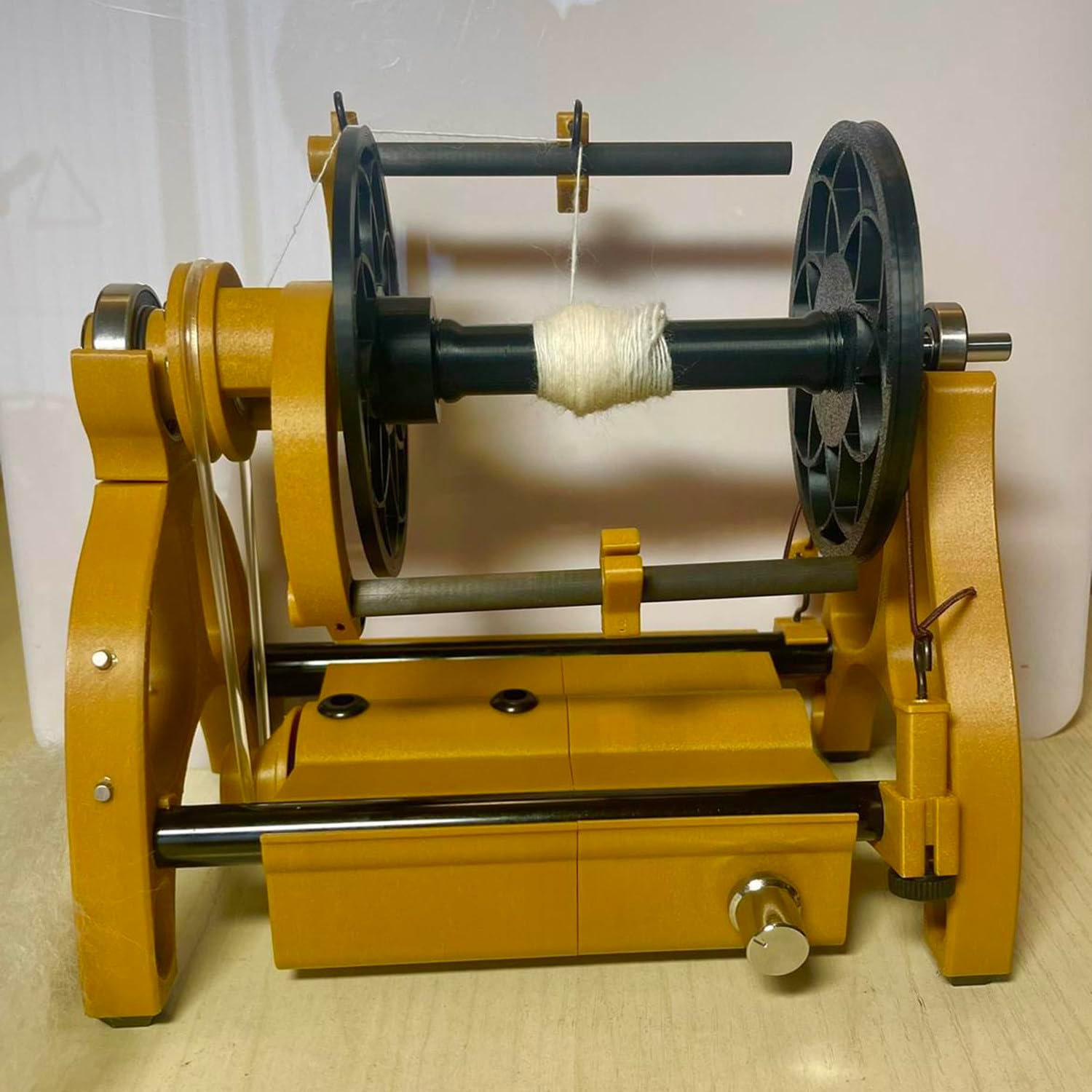 Adjustable Speed Household Electric Spinning Wheel,Can Forward and Reverse Switching,800rpm Maximum Speed,for Yarn Weaving, Blending Roving,Green