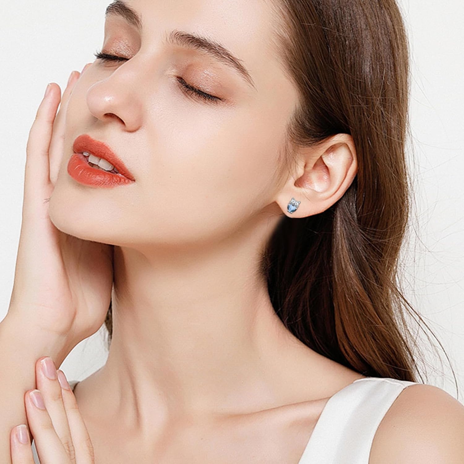 Cat Earrings 925 Sterling Silver Cute Pet Kitten Stud Earrings Cat Jewelry Gifts for Women Hypoallergenic Earrings for Sensitive Ears - Image 6