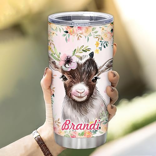 Vista 20 de Hyturtle Vaso de cabra personalizado para los amantes de las cabras, regalos motivacionales de cabra para niñas y mujeres, regalos de cumpleaños