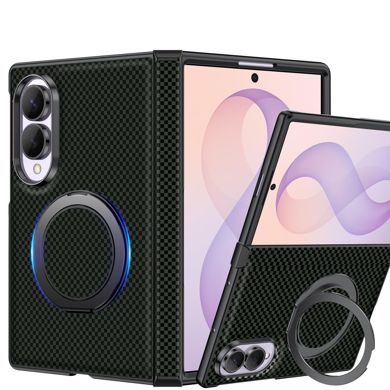 Custodia per Galaxy Z Fold 8, copertura girevole con anello in