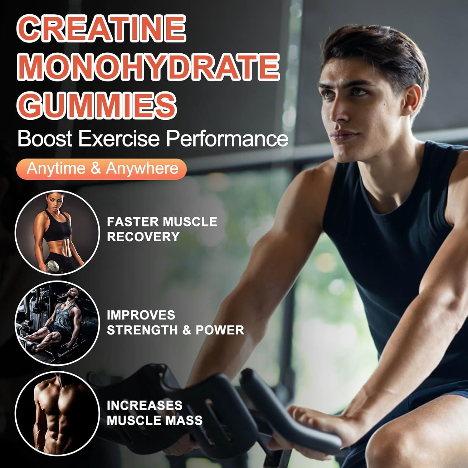 Creatine Monohydrate Gummies 5000Mg For Men &Amp; Women, 120Ct C...