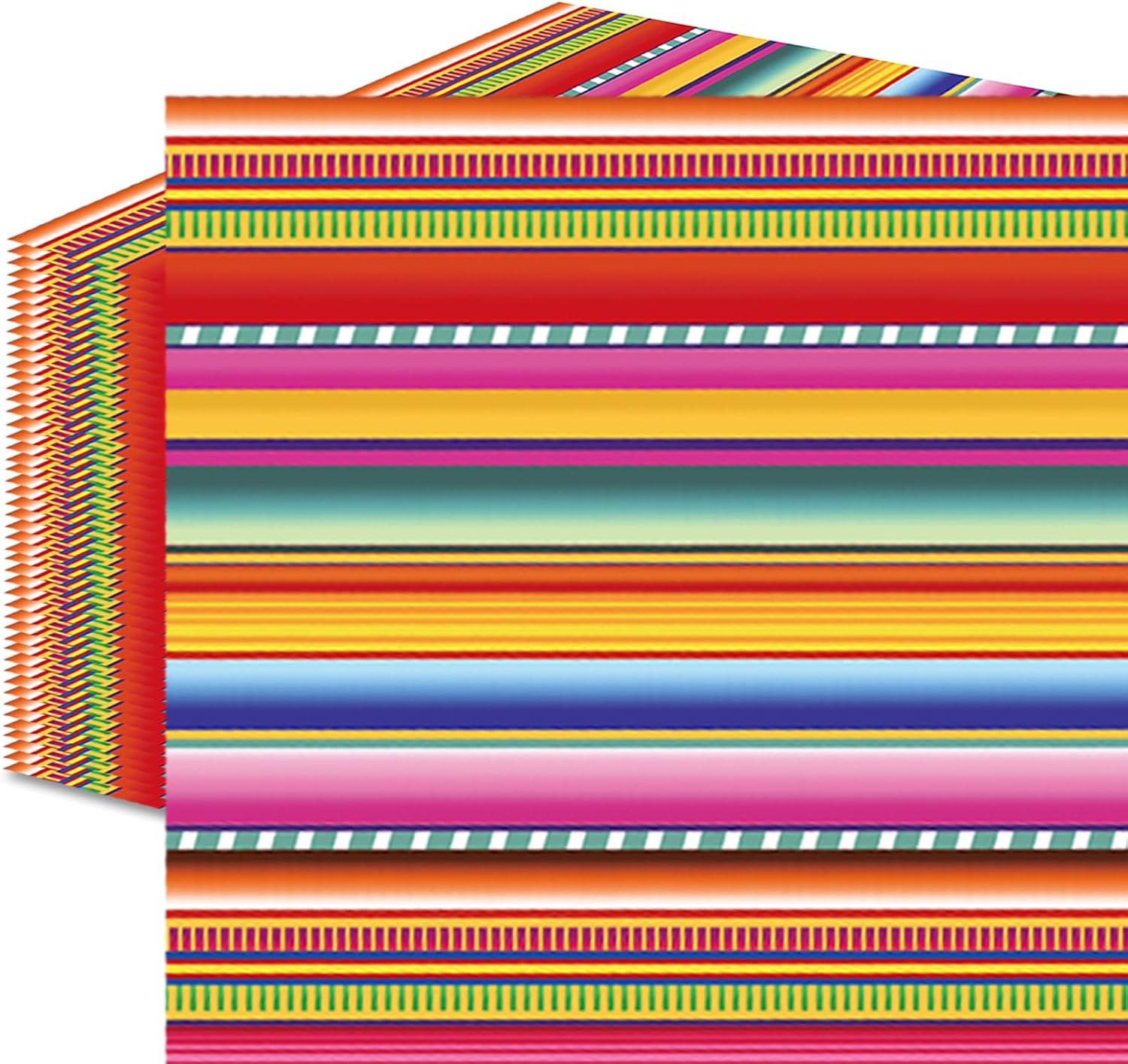 50 Pcs Fiesta Serape Stripe Paper Napkins, 13x13 Inches Unfolded – Disposable Mexican Themed Cocktail Napkins for Cinco de Mayo, Fiesta Birthday, Taco Night, Day of the Dead Party Table Decorations