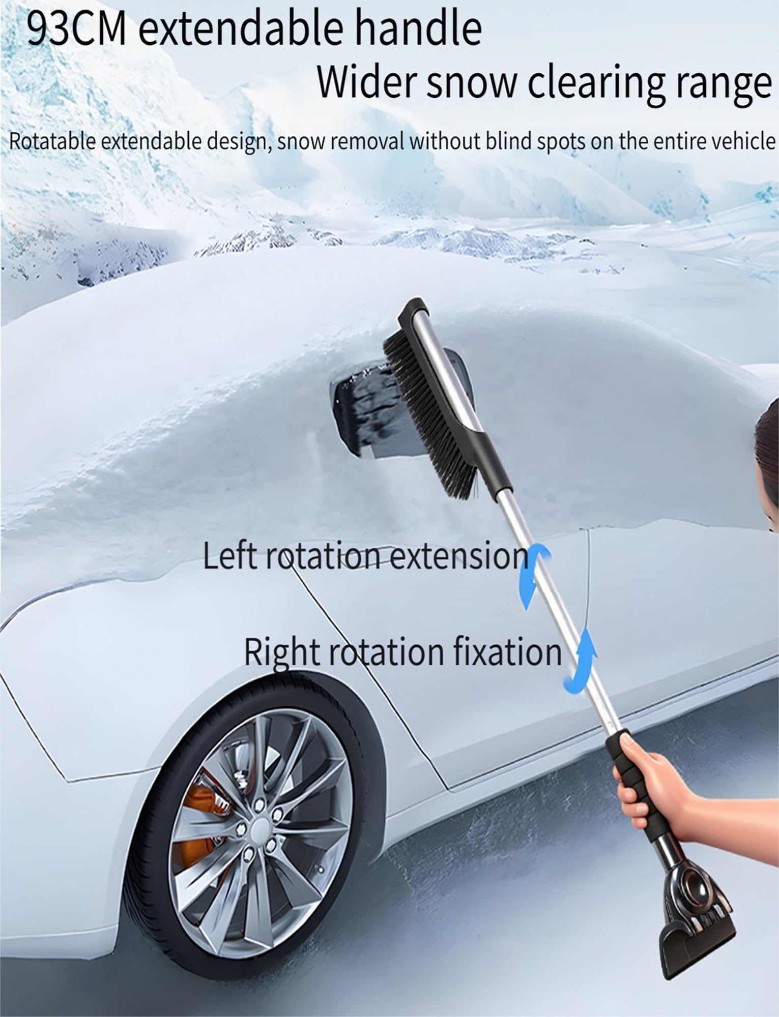 Genérico Herramienta multifunción for Quitar Nieve: Cepillo, raspador y Pala for Parabrisas de Autos, SUV, camionetas, Exteriores de vehículos en Invierno.
