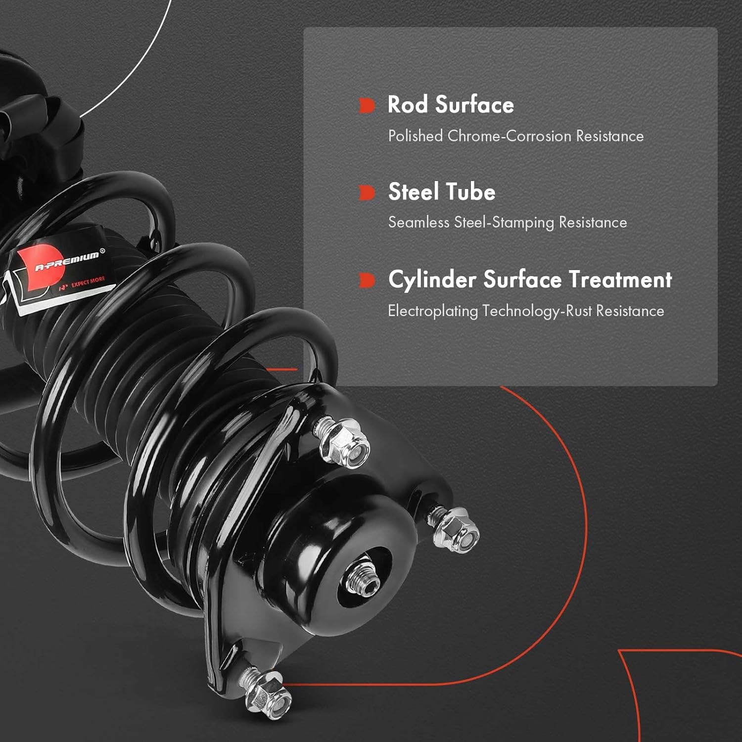 A-Premium Set (4) Front and Rear Complete Struts and Coil Springs Assembly & Shock Absorber Compatible with Kia Sorento 2014 2015 2.4L, AWD
