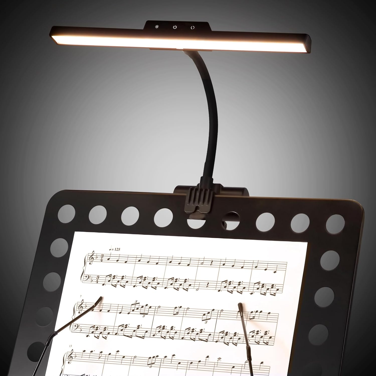 Super Bright Music Stand Light, LED Clip On Light,Magnetic Base, Removable Rechargeable Battery Operated, Long-Lasting USB-C Eye-Care Clamp Lamp, Gooseneck Design for Sheet Music, Black Super Bright Music Stand Light, LED Clip On Light,Magnetic Base, Removable Rechargeable Battery Operated, Long-Lasting USB-C Eye-Care Clamp Lamp, Gooseneck Design for Sheet Music, Black