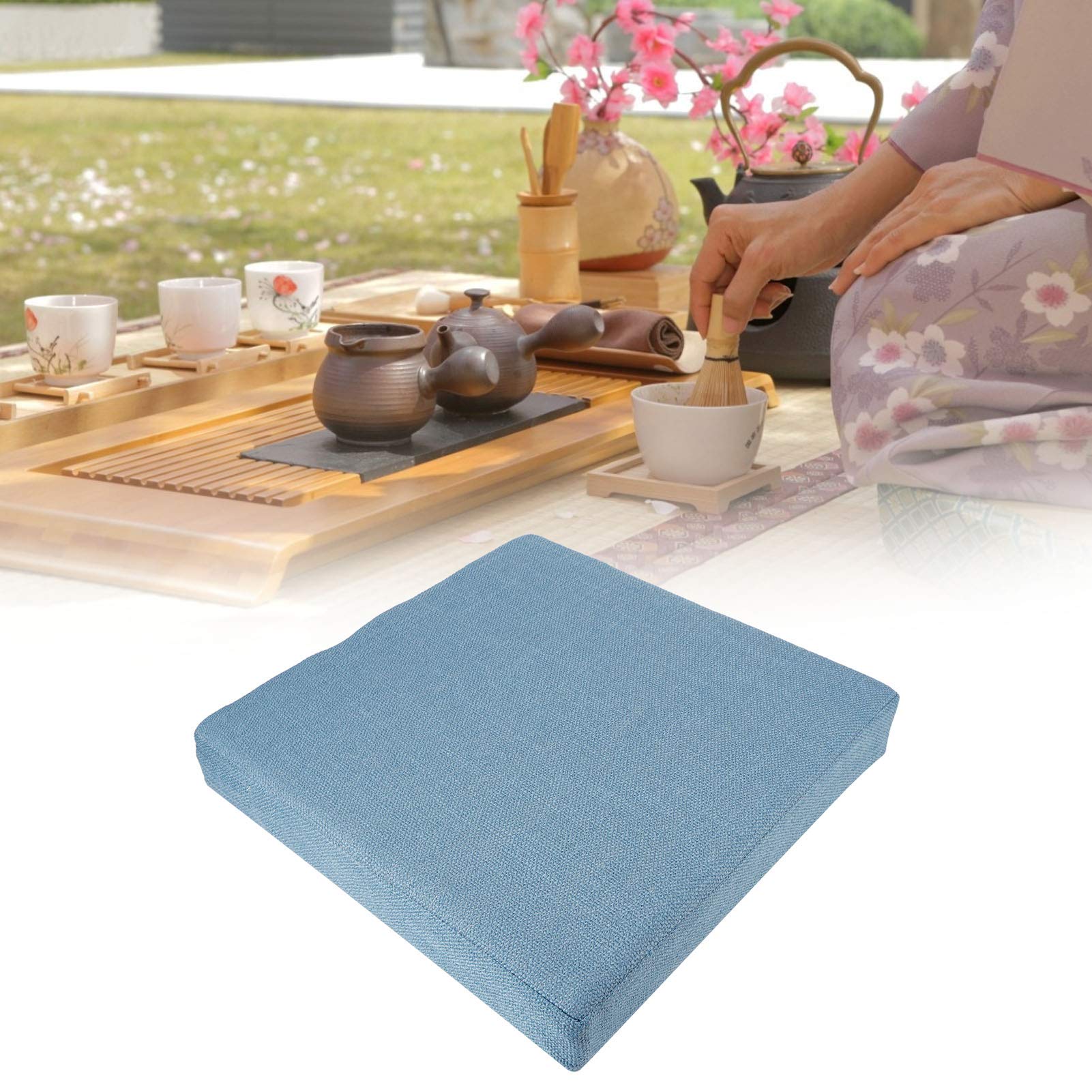 Cojín de suelo de Yoga suave cuadrado para el hogar, cojín de estera de meditación lavable extraíble